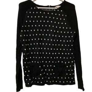 Black & White Polka Dot Sweater - Loft - Size M‎